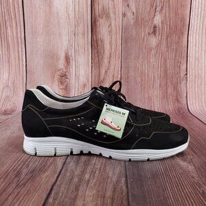 Mephisto Yliane Womens Size 10 Black Nubuck Suede Lace Up Sneakers Shoes